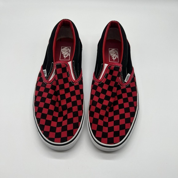 VANS OFF THE WALL Red/Blk Tango Check Sneaker Slip On Shoes Men 11 Women 13 - Picture 1 of 5